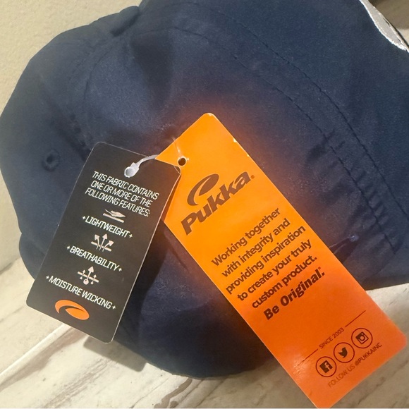 Navy Blue Baseball Cap with Embroidered Fedora Hat and Hibiscus NWT - Picture 10 of 10